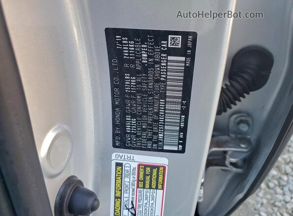 JHMZC5F34KC004808 2019 HONDA CLARITY Silver Widok komory silnika