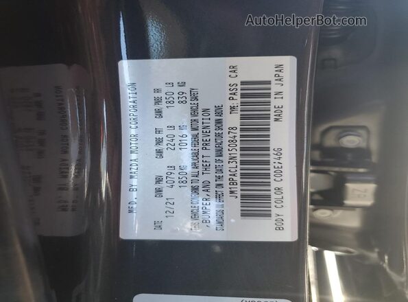 JM1BPACL3N1508478 2022 MAZDA 3 Charcoal 