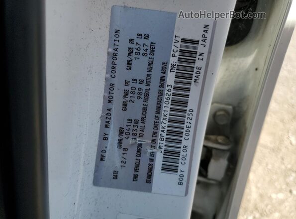 JM1BPAK7XK1106263 2019 MAZDA 3 White 
