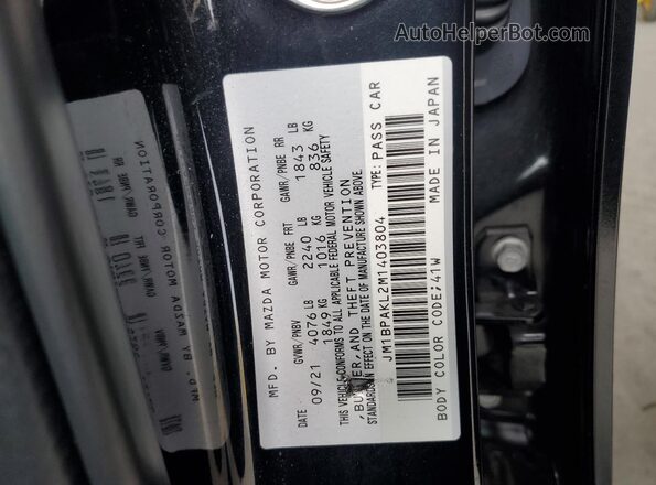 JM1BPAKL2M1403804 2021 MAZDA 3 Black Вид підкапотного простору