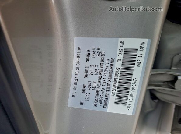 JM1BPAMM8P1608182 2023 MAZDA 3 Silver Widok naklejki z numerem VIN