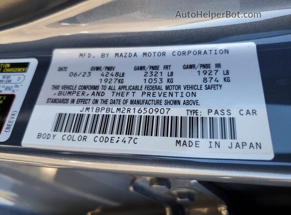 JM1BPBLM2R1650907 2024 MAZDA 3 Charcoal Շարժիչի բաժամունքի տեսք
