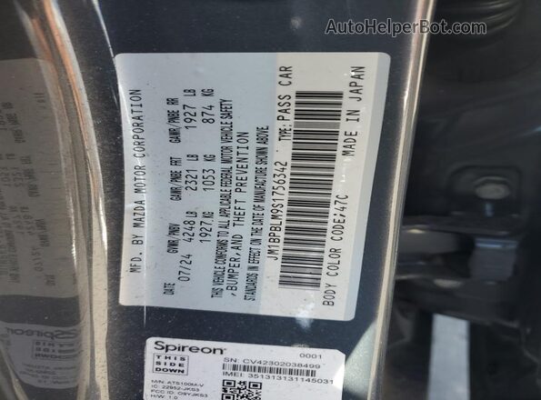 JM1BPBLM9S1756342 2025 MAZDA 3 Gray Вид наклейки з VIN-кодом