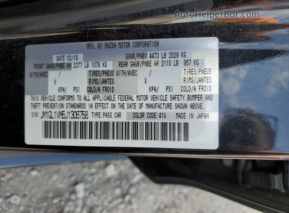 JM1GL1VM5J1306758 2018 MAZDA 6 Black 