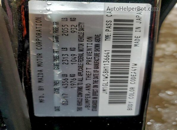 JM1GL1W58H1136641 2017 MAZDA 6 Black Engine compartment view