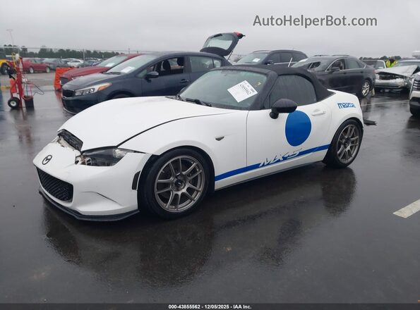 JM1NDAB71K0306511 2019 MAZDA MX-5 MIATA White წინა მარცხენა ხედი სამი მეოთხედიდან