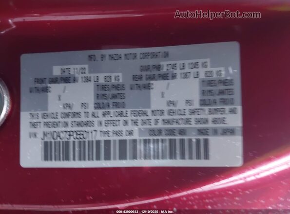 JM1NDAC73P0550117 2023 MAZDA MX-5 MIATA Red Widok komory silnika