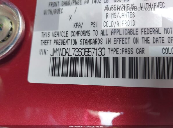 JM1NDAL73S0657130 2025 MAZDA MX-5 MIATA RF Red Շարժիչի բաժամունքի տեսք