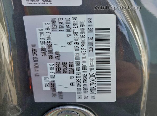 JM1NDAL79M0450082 2021 MAZDA MX-5 Gray VIN კოდის სტიკერის ხედი