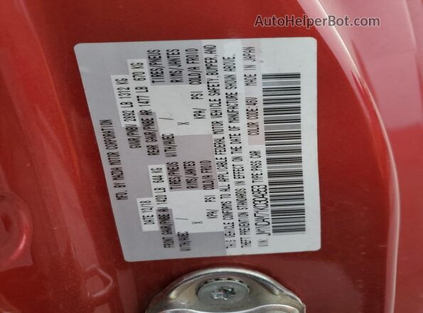 JM1NDAM71K0304853 2019 MAZDA MX-5 Red Vista de la etiqueta del VIN