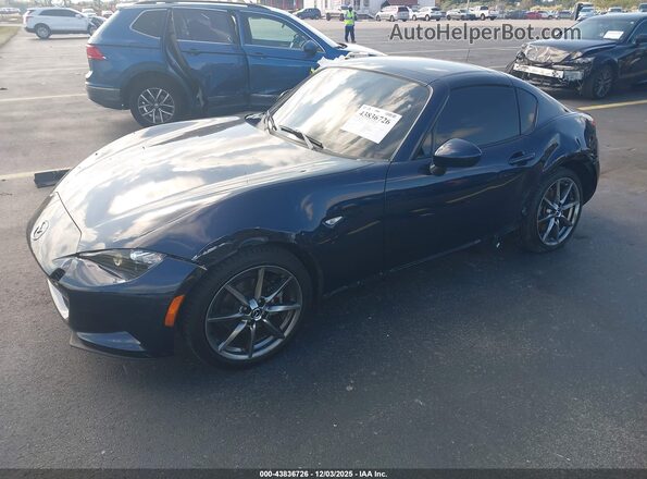 JM1NDAM72N0500014 2022 MAZDA MX-5 MIATA RF Navy წინა მარცხენა ხედი სამი მეოთხედიდან