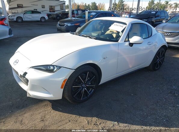 JM1NDAM72R0606047 2024 MAZDA MX-5 MIATA RF White Առջևի ձախ երեք քառորդ տեսարան