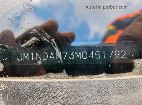 JM1NDAM73M0451792 2021 MAZDA MX-5 Gray VIN კოდის სტიკერის ხედი