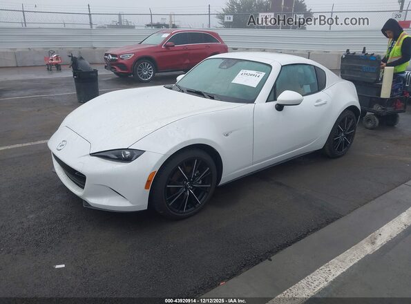 JM1NDAM75R0605684 2024 MAZDA MX-5 MIATA RF White Առջևի ձախ երեք քառորդ տեսարան