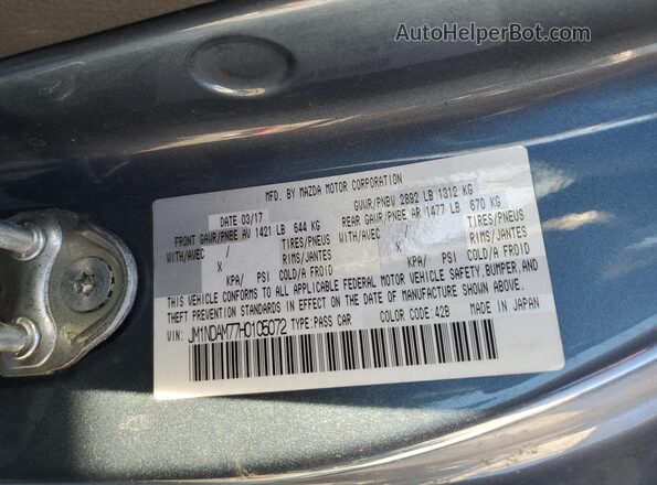 JM1NDAM77H0105072 2017 MAZDA MX-5 Silver Շարժիչի բաժամունքի տեսք
