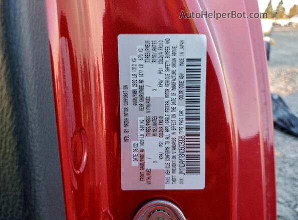 JM1NDAM78N0503998 2022 MAZDA MX-5 Red Widok naklejki z numerem VIN