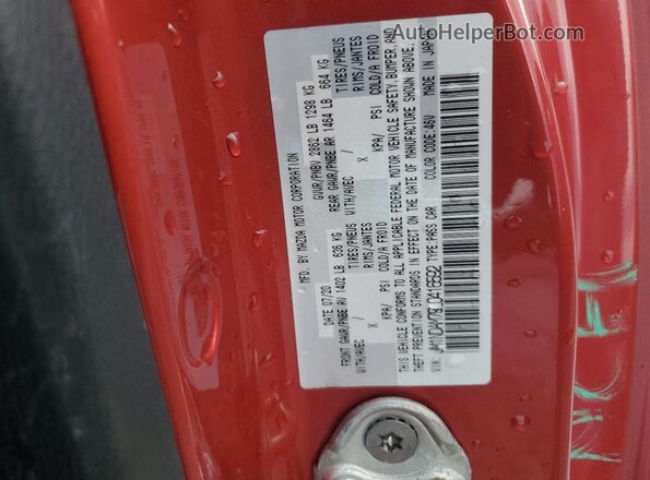 JM1NDAM79L0416592 2020 MAZDA MX-5 Red ძრავის განყოფილების ხედი
