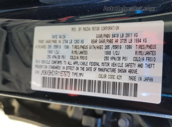JM3KKBHD1R1167973 2024 MAZDA CX-90 Синий Вид наклейки с VIN-кодом