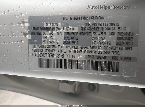 JM3KKEHD6R1178176 2024 MAZDA CX-90 White 