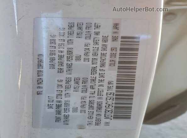 JM3TCBCY5H0139139 2017 MAZDA CX-9 White VIN կոդի պիտակի տեսք