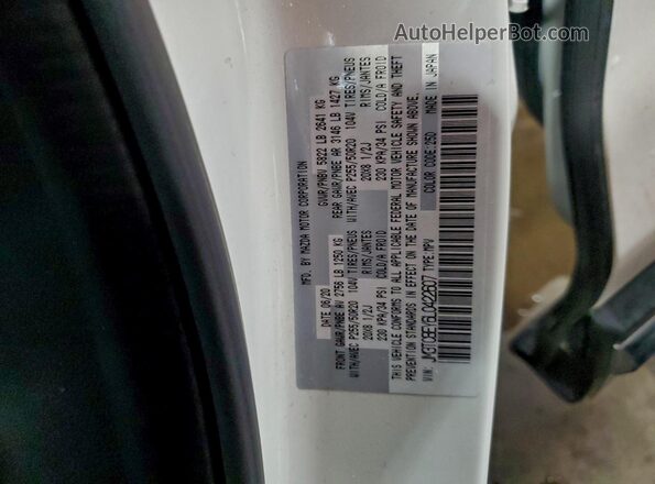 JM3TCBEY6L0422607 2020 MAZDA CX-9 White Вид наклейки з VIN-кодом