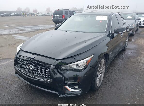 JN1AV7AP8JM160098 2018 INFINITI Q50 HYBRID Black წინა მარცხენა ხედი სამი მეოთხედიდან