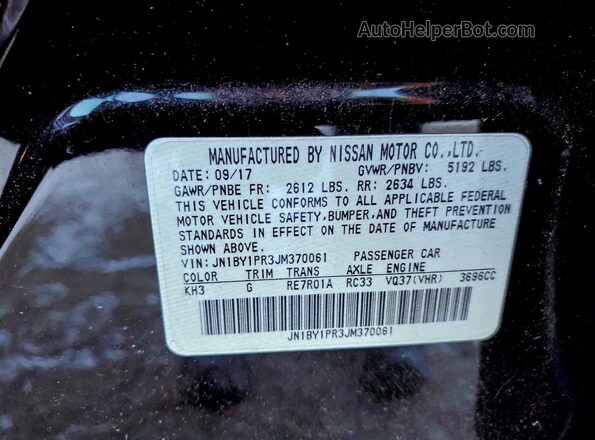 JN1BY1PR3JM370061 2018 INFINITI Q70L Black 