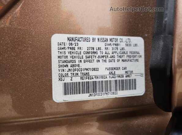 JN1DF0CD1PM710822 2023 NISSAN ARIYA Brown Vista interior de 360 grados