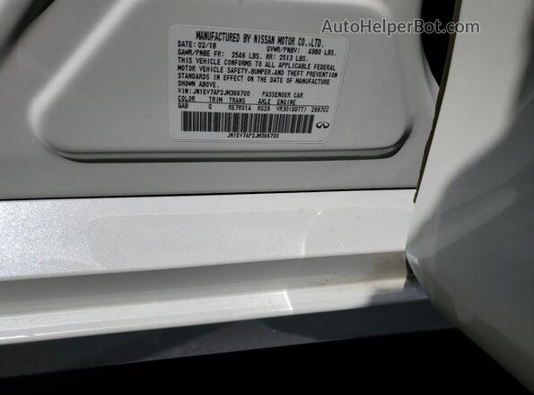 JN1EV7AP2JM366700 2018 INFINITI Q50 White 
