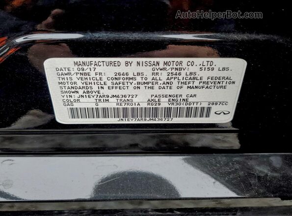 JN1EV7AR9JM436727 2018 INFINITI Q50 Black 