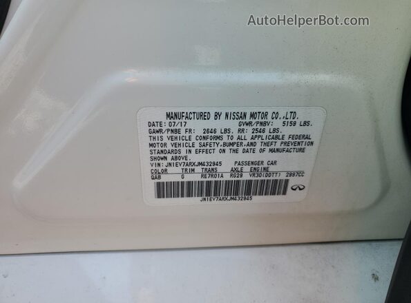 JN1EV7ARXJM432945 2018 INFINITI Q50 Белый 