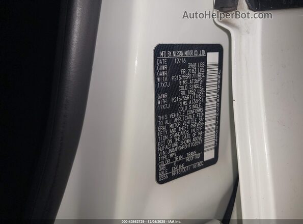 JN8AF5MR3HT703597 2017 NISSAN JUKE White Engine compartment view