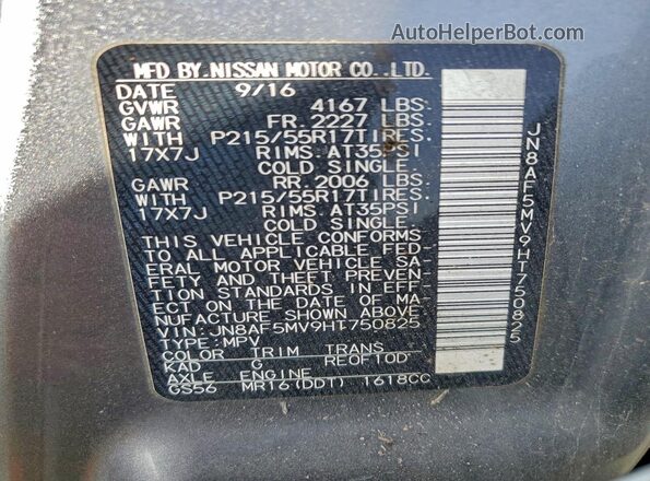 JN8AF5MV9HT750825 2017 NISSAN JUKE Silver Widok komory silnika