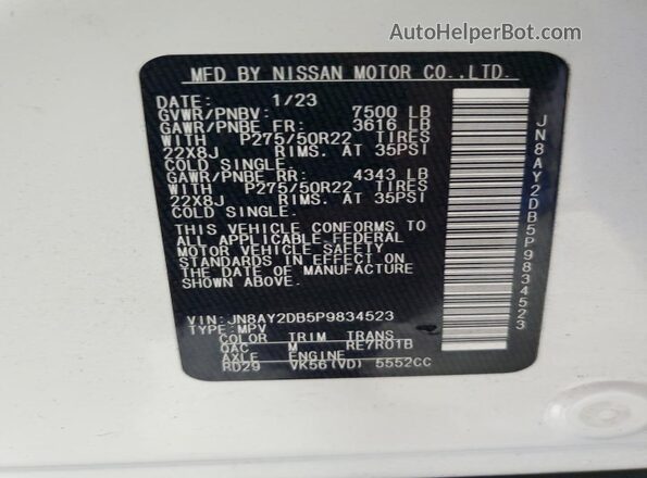 JN8AY2DB5P9834523 2023 NISSAN ARMADA White 