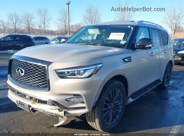 JN8AZ2AC3N9485188 2022 INFINITI QX80 Cream Vista tres cuartos delantera izquierda
