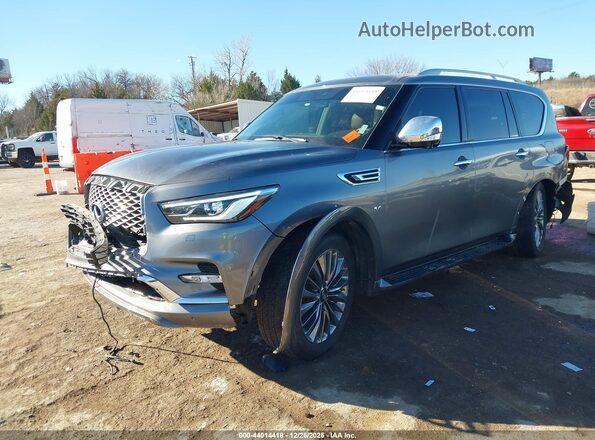 JN8AZ2NF3J9664281 2018 INFINITI QX80 Серый Передняя левая четверть