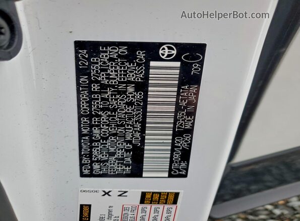 JTDAFAAF3S3012785 2025 TOYOTA CROWN White Widok komory silnika