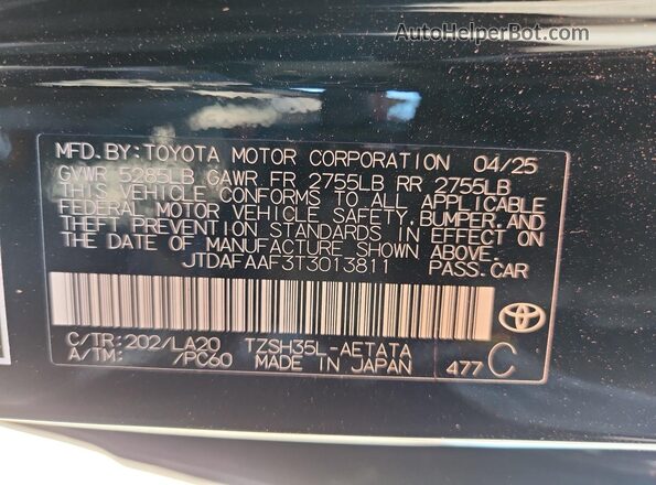 JTDAFAAF3T3013811 2026 TOYOTA CROWN Black ძრავის განყოფილების ხედი