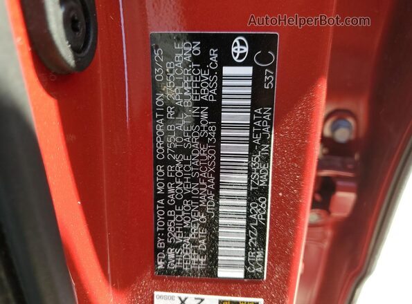JTDAFAAFXS3013481 2025 TOYOTA CROWN Red Вид підкапотного простору