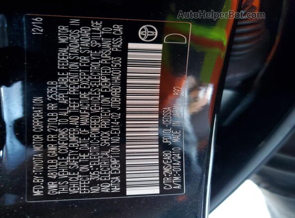 JTDBVRBD1HA001503 2017 TOYOTA MIRAI Black Engine compartment view
