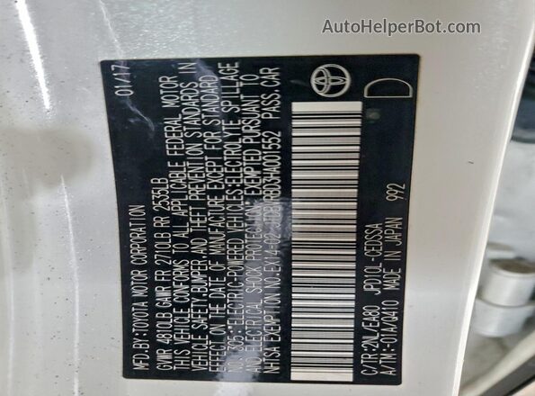 JTDBVRBD3HA001552 2017 TOYOTA MIRAI White Շարժիչի բաժամունքի տեսք