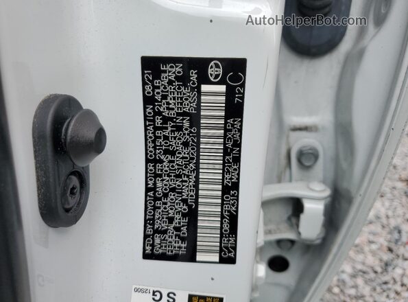 JTDEPMAE9NJ207216 2022 TOYOTA LL Белый Вид подкапотного пространства