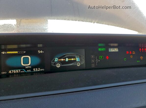 JTDKAMFU7M3150912 2021 TOYOTA PRIUS Gray Vista del cuadro de instrumentos