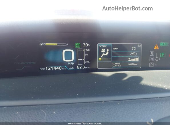 JTDKARFP4H3009633 2017 TOYOTA PRIUS PRIME Красный Вид задних сидений