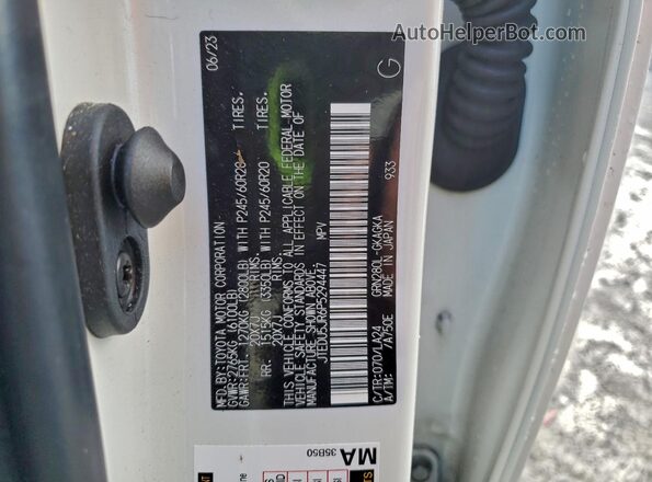 JTEDU5JR6P5294447 2023 TOYOTA LIMITED White VIN sticker view
