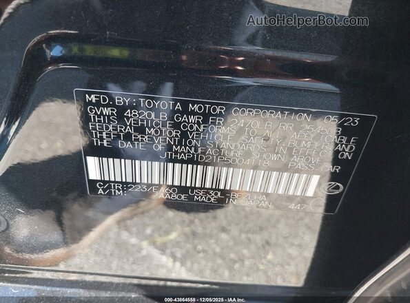 JTHAP1D21P5004118 2023 LEXUS IS 500 Black 