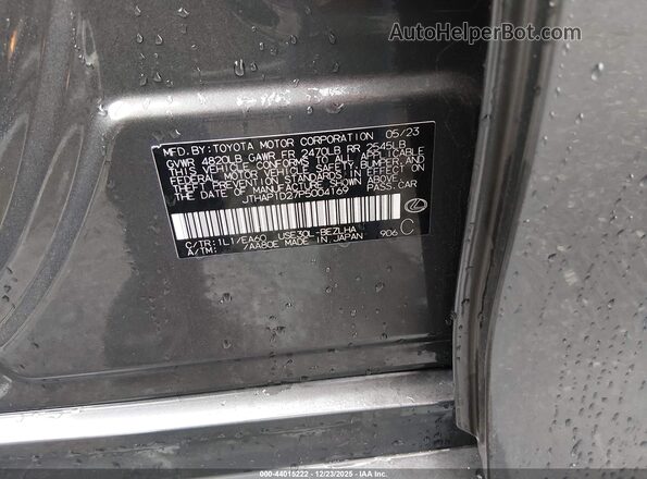 JTHAP1D27P5004169 2023 LEXUS IS 500 Gray 