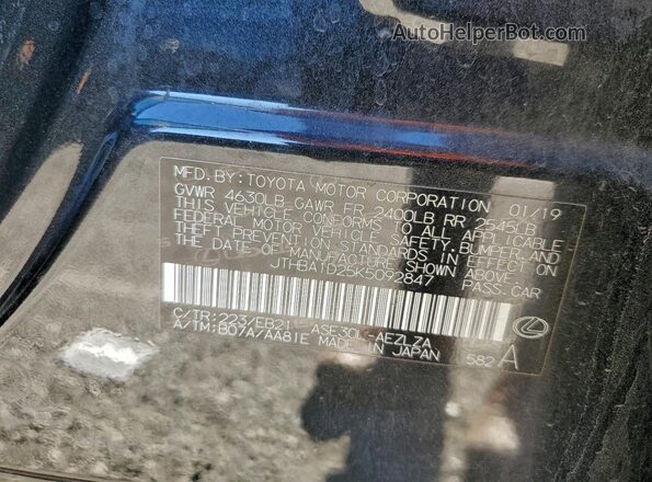 JTHBA1D25K5092847 2019 LEXUS IS Charcoal ძრავის განყოფილების ხედი