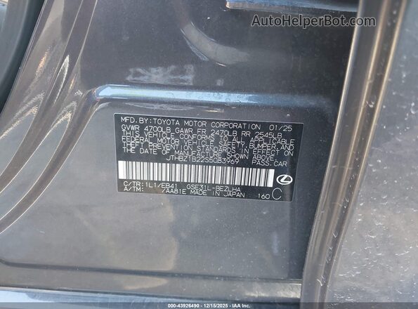 JTHBZ1B22S5083969 2025 LEXUS IS 350 Серый Вид подкапотного пространства