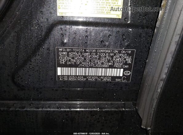 JTHC5LFF5J5003880 2018 LEXUS LS 500 Black Engine compartment view